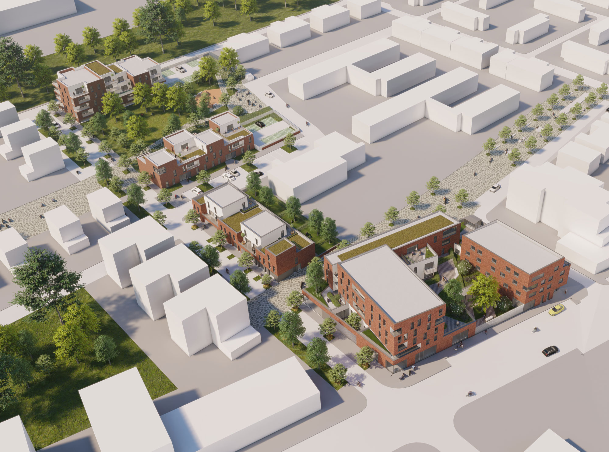 Perspective du projet de 89 logements intermédiaires et 9 maisons individuelles à Liévin