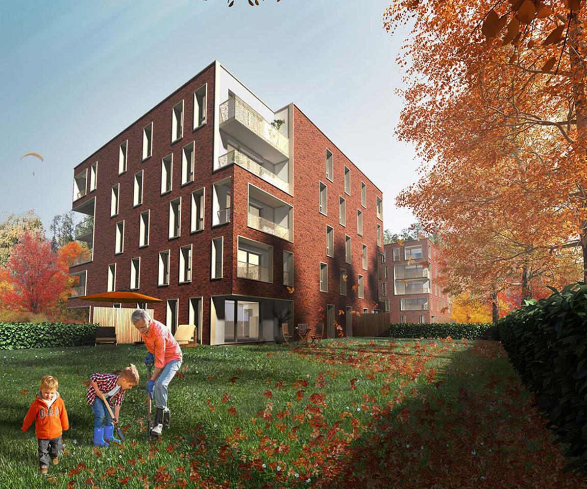 Perspective d'avant-projet des 40 logements collectifs sociaux à Ronchin