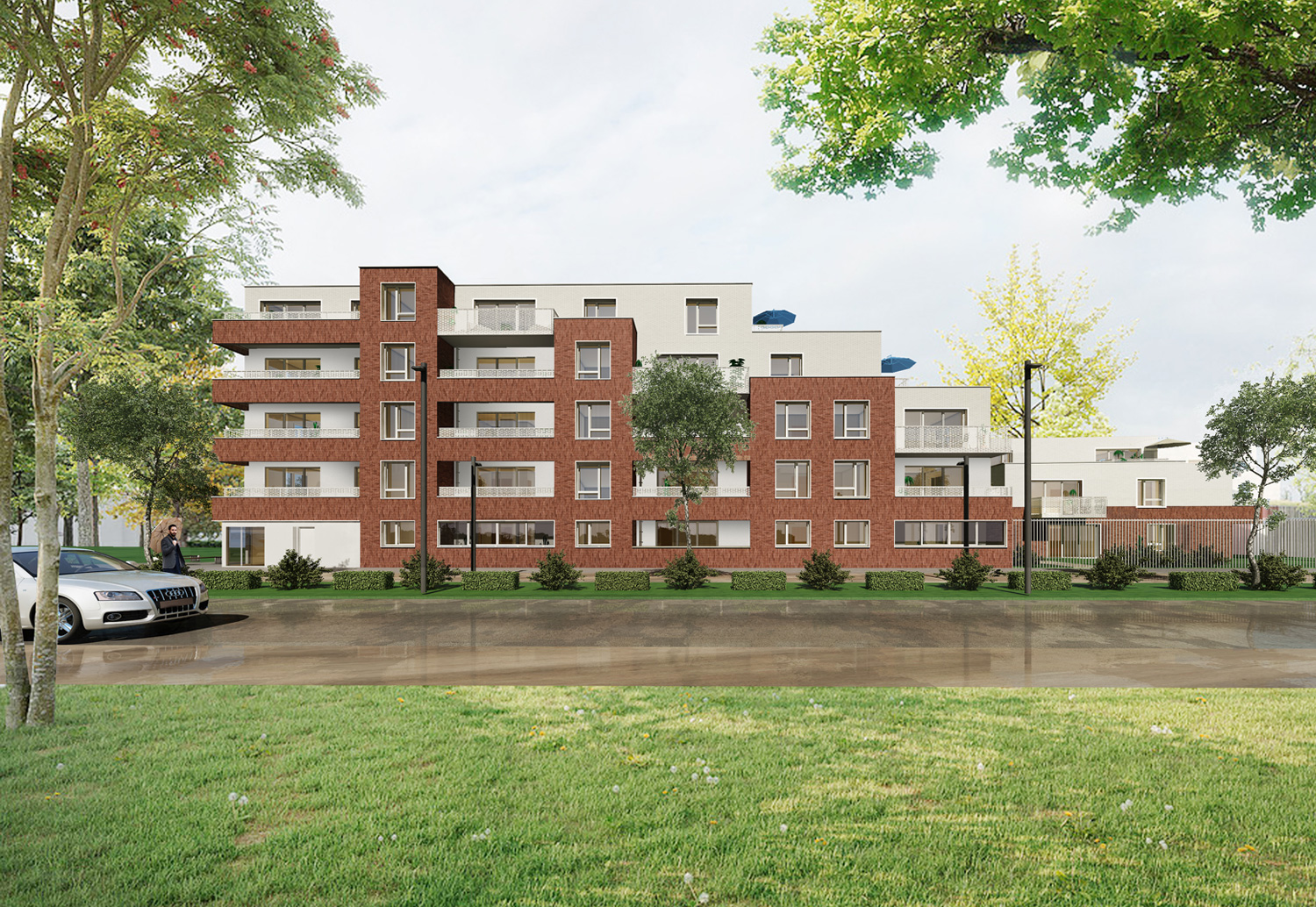 Perspective d'avant-projet des 133 logements collectifs à Tourcoing dans la ZAC de l'Union