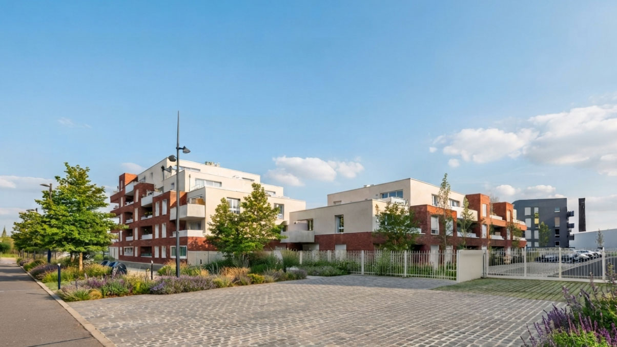 Vue d'ensemble des 133 logements collectifs à la ZAC de l'Union à Tourcoing