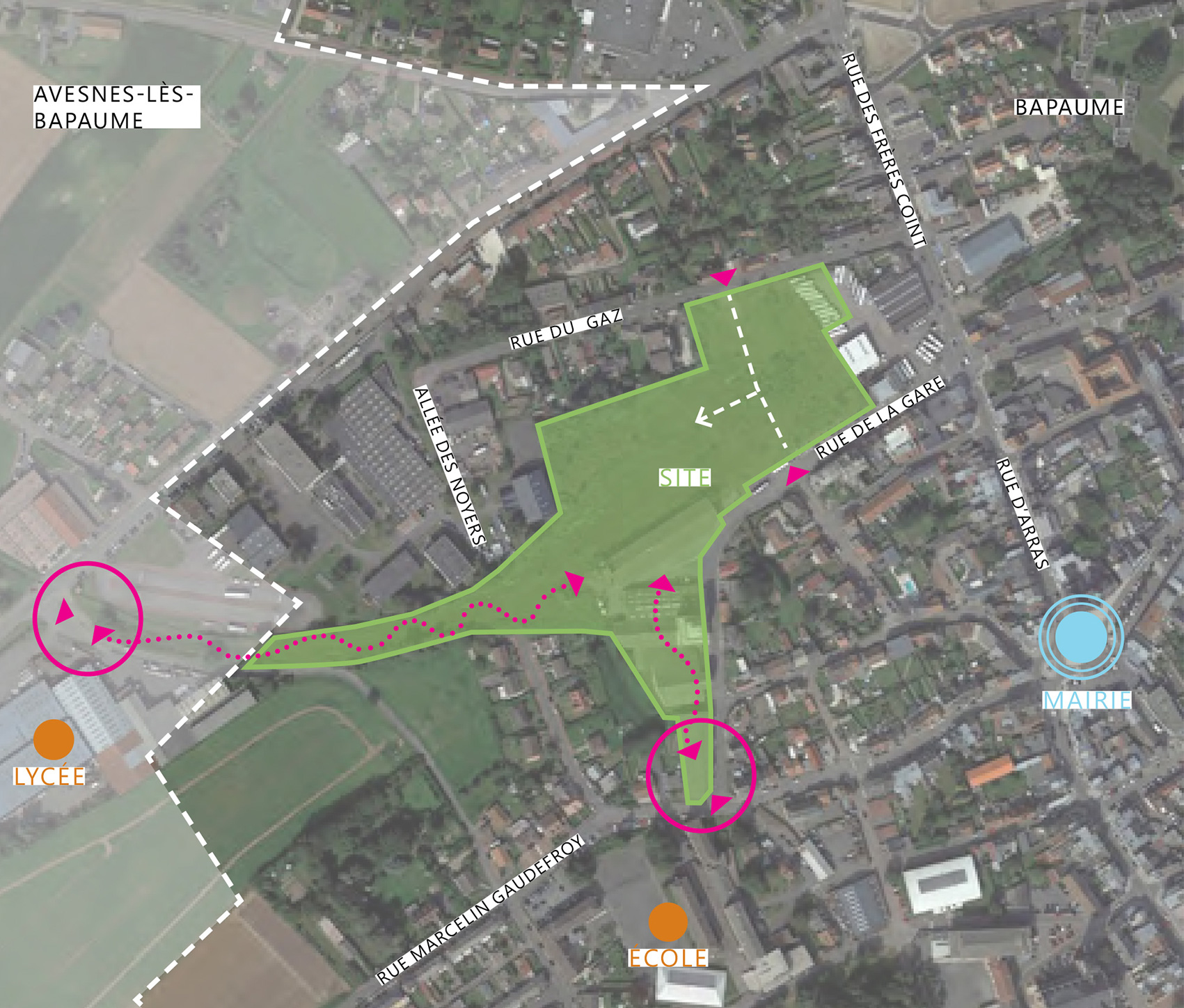 Cheminements piétons et perméabilité du futur écoquartier de Bapaume