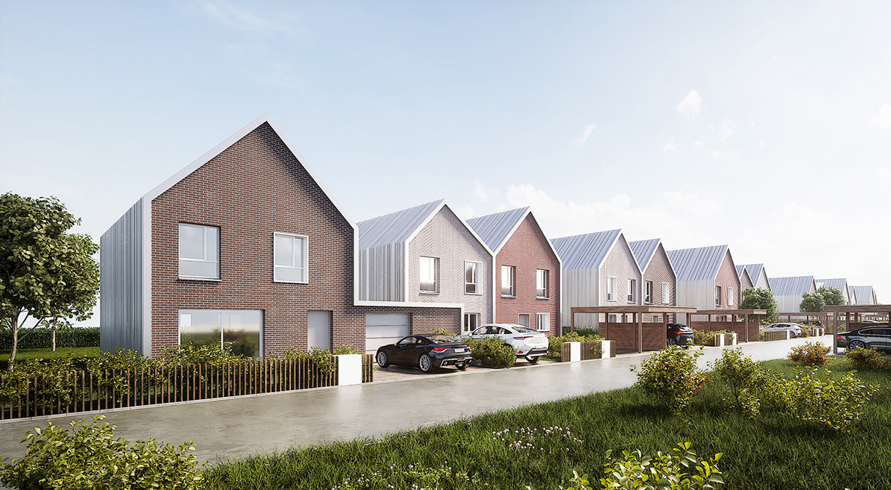 Intégration urbaine des 20 maisons bioclimatiques à la ZAC Grand Large à Dunkerque