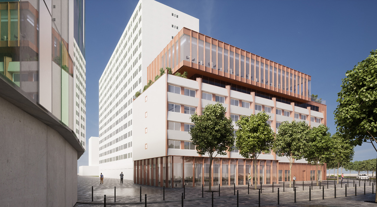 Projet de réhabilitation de l'hôtel IBIS à Tourcoing avec restaurant et bar rooftop